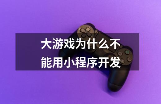 大游戏为什么不能用小程序开发-第1张-游戏信息-龙启网