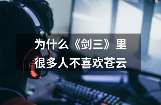 为什么《剑三》里很多人不喜欢苍云-第1张-游戏信息-龙启网