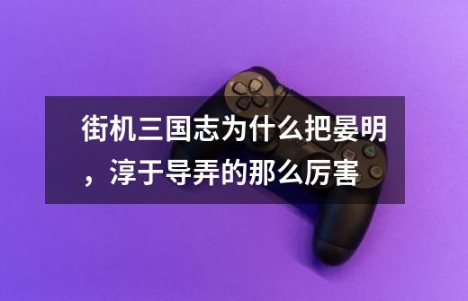 街机三国志为什么把晏明,淳于导弄的那么厉害-第1张-游戏信息-龙启网