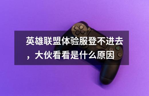 英雄联盟体验服登不进去，大伙看看是什么原因-第1张-游戏信息-龙启网