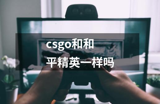 csgo和和平精英一样吗-第1张-游戏信息-龙启网