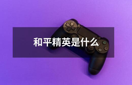 和平精英是什么-第1张-游戏信息-龙启网