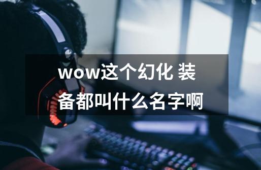 wow这个幻化 装备都叫什么名字啊-第1张-游戏信息-龙启网
