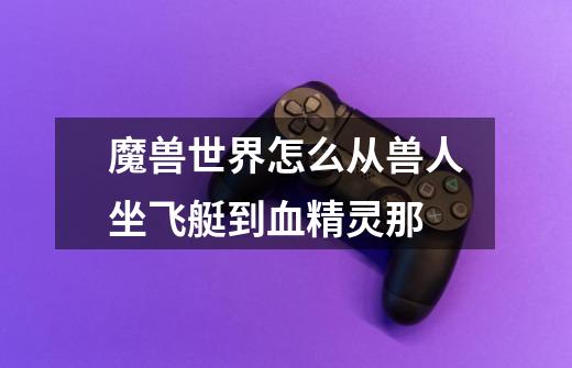 魔兽世界怎么从兽人坐飞艇到血精灵那-第1张-游戏信息-龙启网