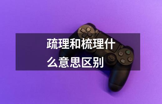 疏理和梳理什么意思区别-第1张-游戏信息-龙启网