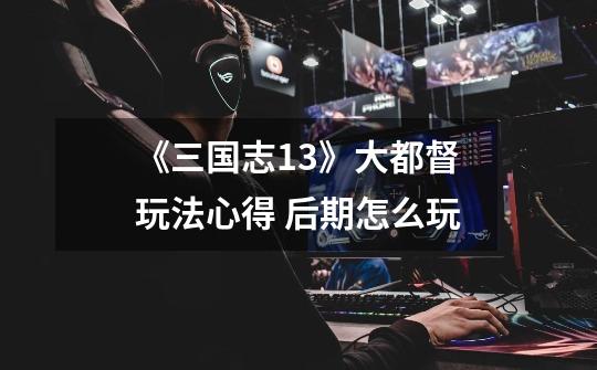 《三国志13》大都督玩法心得 后期怎么玩-第1张-游戏信息-龙启网