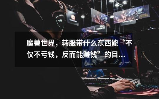 魔兽世界,转服带什么东西能“不仅不亏钱,反而能赚钱”的目的-第1张-游戏信息-龙启网