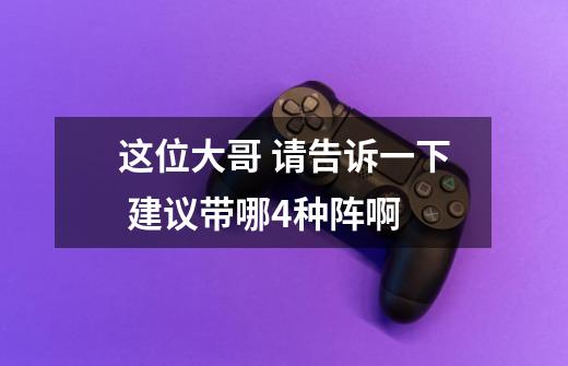 这位大哥 请告诉一下 建议带哪4种阵啊-第1张-游戏信息-龙启网