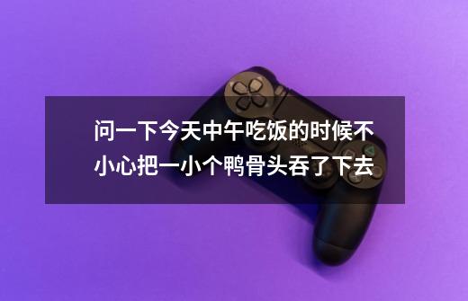 问一下今天中午吃饭的时候不小心把一小个鸭骨头吞了下去-第1张-游戏信息-龙启网