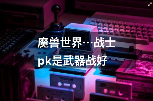魔兽世界…战士pk是武器战好-第1张-游戏信息-龙启网