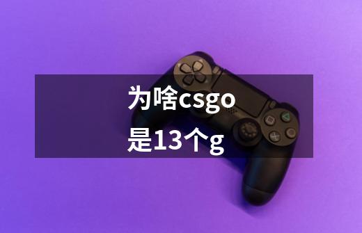 为啥csgo是13个g-第1张-游戏信息-龙启网