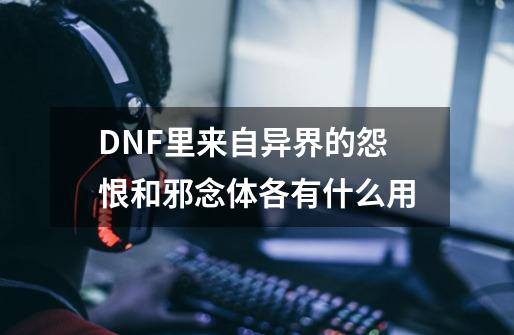 DNF里来自异界的怨恨和邪念体各有什么用-第1张-游戏信息-龙启网