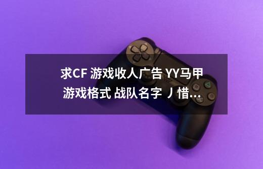 求CF 游戏收人广告 YY马甲 游戏格式 战队名字 丿惜缘丶仙阁-第1张-游戏信息-龙启网