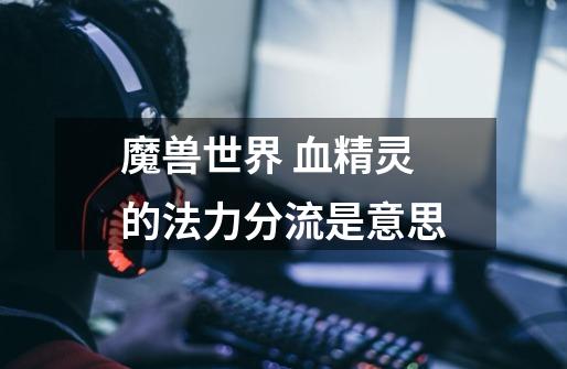 魔兽世界 血精灵的法力分流是意思-第1张-游戏信息-龙启网