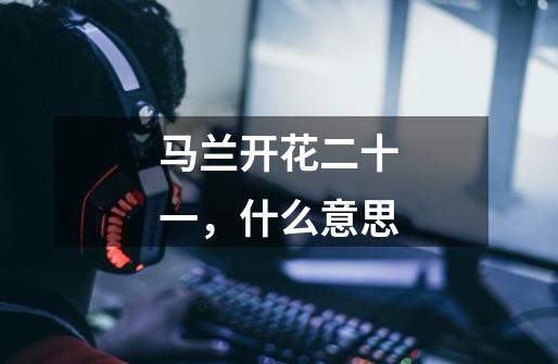 马兰开花二十一,什么意思-第1张-游戏信息-龙启网