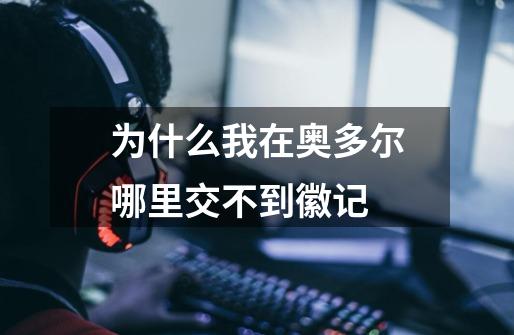 为什么我在奥多尔哪里交不到徽记-第1张-游戏信息-龙启网