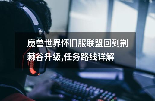 魔兽世界怀旧服联盟回到荆棘谷升级,任务路线详解-第1张-游戏信息-龙启网