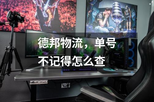 德邦物流,单号不记得怎么查-第1张-游戏信息-龙启网