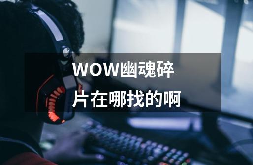WOW幽魂碎片在哪找的啊-第1张-游戏信息-龙启网