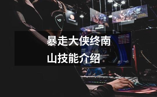 暴走大侠终南山技能介绍-第1张-游戏信息-龙启网