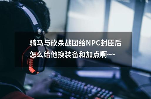 骑马与砍杀战团给NPC封臣后怎么给他换装备和加点啊~~-第1张-游戏信息-龙启网