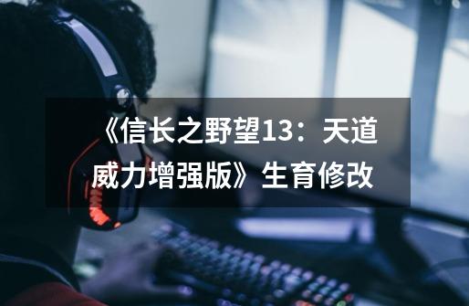 《信长之野望13:天道威力增强版》生育修改-第1张-游戏信息-龙启网