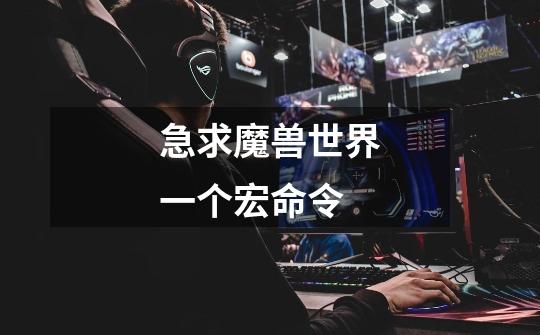 急求魔兽世界一个宏命令-第1张-游戏信息-龙启网