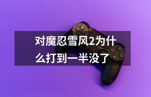 对魔忍雪风2为什么打到一半没了-第1张-游戏信息-龙启网