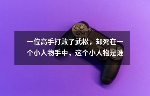 一位高手打败了武松,却死在一个小人物手中,这个小人物是谁-第1张-游戏信息-龙启网