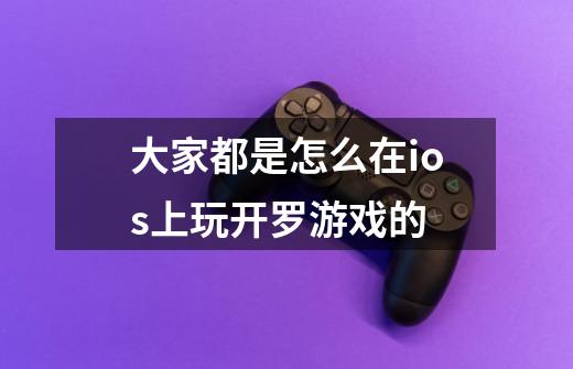 大家都是怎么在ios上玩开罗游戏的-第1张-游戏信息-龙启网