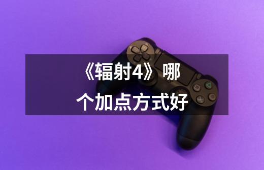 《辐射4》哪个加点方式好-第1张-游戏信息-龙启网