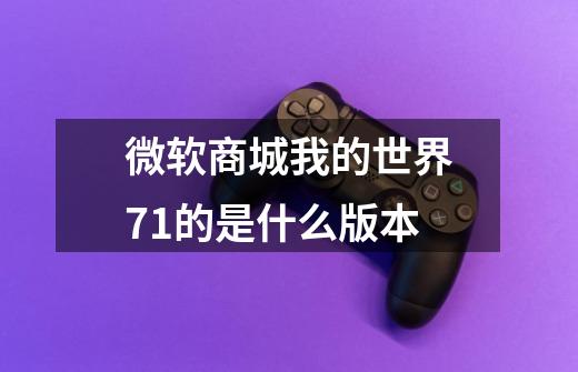 微软商城我的世界71的是什么版本-第1张-游戏信息-龙启网