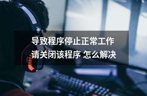导致程序停止正常工作 请关闭该程序 怎么解决-第1张-游戏信息-龙启网