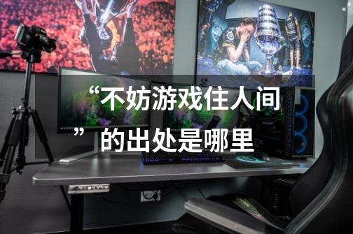 “不妨游戏住人间”的出处是哪里-第1张-游戏信息-龙启网