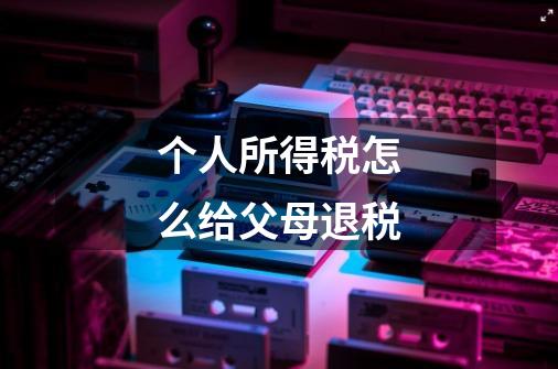 个人所得税怎么给父母退税-第1张-游戏信息-龙启网