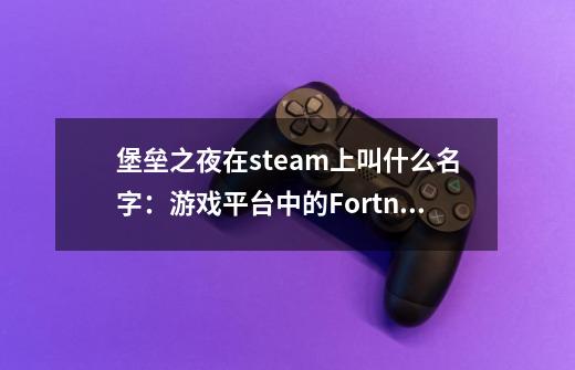 堡垒之夜在steam上叫什么名字:游戏平台中的Fortnite命名-第1张-游戏信息-龙启网
