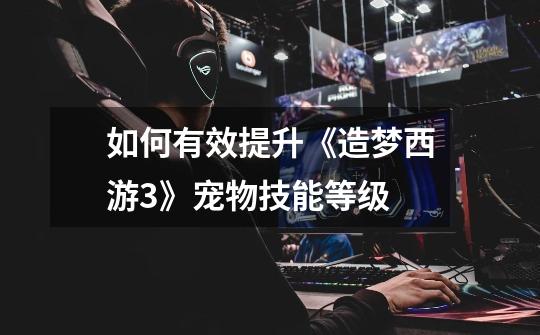 如何有效提升《造梦西游3》宠物技能等级-第1张-游戏信息-龙启网