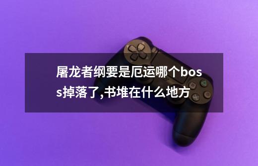 屠龙者纲要是厄运哪个boss掉落了,书堆在什么地方-第1张-游戏信息-龙启网