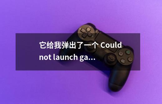 它给我弹出了一个 Could not launch game Only one instance of this game can be run at a ti-第1张-游戏信息-龙启网
