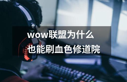 wow联盟为什么也能刷血色修道院-第1张-游戏信息-龙启网