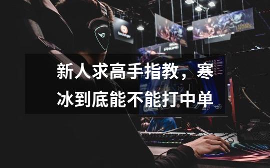 新人求高手指教,寒冰到底能不能打中单-第1张-游戏信息-龙启网