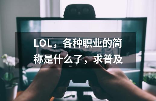LOL，各种职业的简称是什么了，求普及-第1张-游戏信息-龙启网