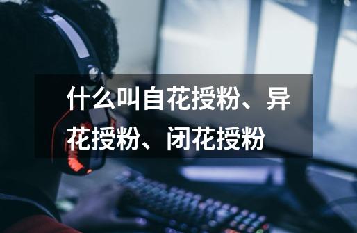 什么叫自花授粉、异花授粉、闭花授粉-第1张-游戏信息-龙启网
