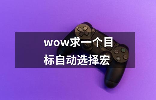 wow求一个目标自动选择宏-第1张-游戏信息-龙启网