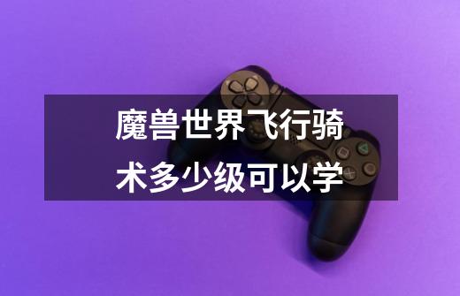 魔兽世界飞行骑术多少级可以学-第1张-游戏信息-龙启网