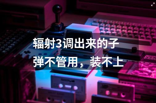 辐射3调出来的子弹不管用，装不上.-第1张-游戏信息-龙启网