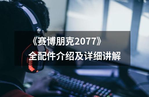 《赛博朋克2077》全配件介绍及详细讲解-第1张-游戏信息-龙启网