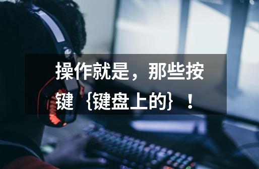 操作就是，那些按键｛键盘上的｝！-第1张-游戏信息-龙启网