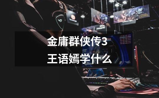 金庸群侠传3王语嫣学什么-第1张-游戏信息-龙启网