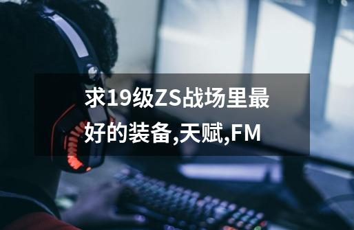 求19级ZS战场里最好的装备,天赋,FM-第1张-游戏信息-龙启网